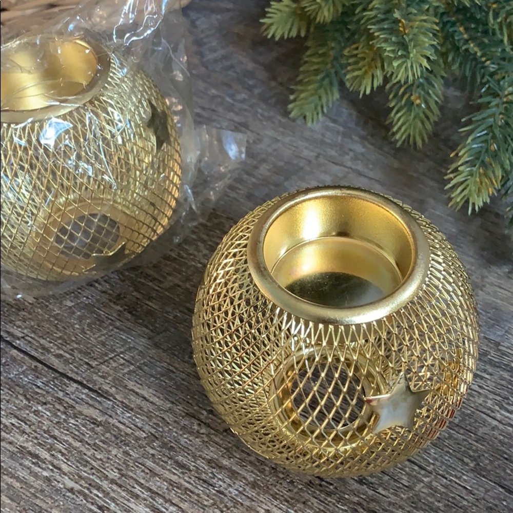 Gold Star Candle Holders